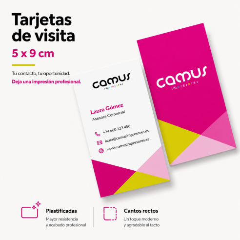 Tarjetas de visita 5 x 9 cm